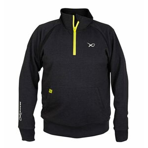 Matrix Mikina Minimal Black Marl 1/4 ZIP Sweater - M