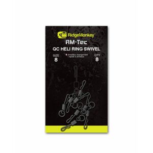 RidgeMonkey Rychlovýměnný obratlík s kroužkem Quick Change Heli Ring Swivel 8ks