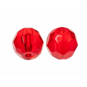 Zeck Skleněné korálky Faceted Glass Beads Red 10ks - 8mm