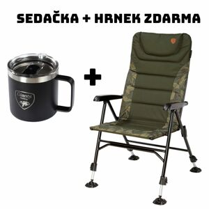 Giants Fishing Sedačka Chair Long Back + nerezový thermo hrnek 400ml ZDARMA!