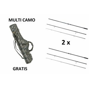 Mivardi 2x Prut Sentinel Carp 390SH + Obal Multi Camo 145