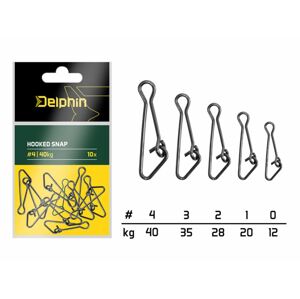 Delphin Karabinka Hooked snap 10ks - vel.4/40kg