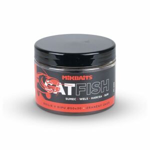 Mikbaits Boilie v dipu Catfish sumec Játra Halibut 500ml - 50x30mm